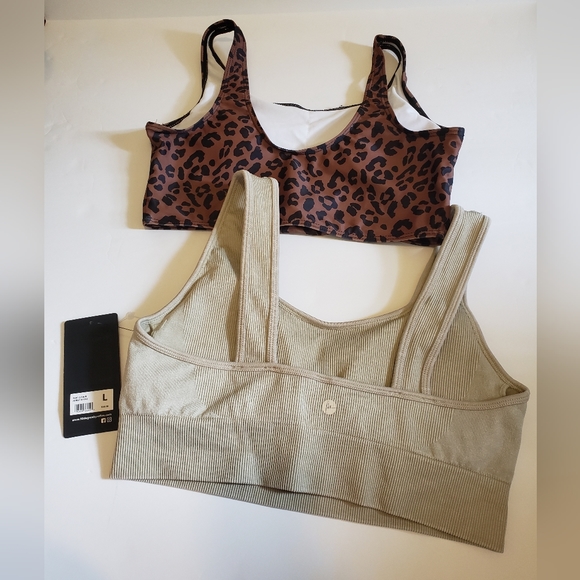 90 Degree By Reflex Sports Bra Stone Large Bonus Shein Leopard Swim Tank Med - Picture 3 of 7